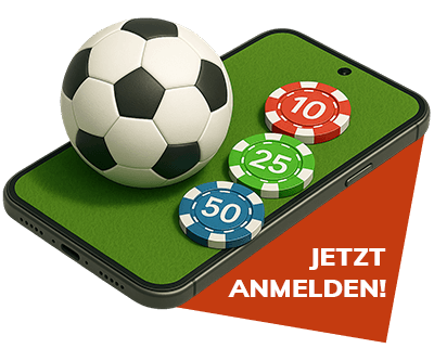Sportwetten auf dem Smartphone mit Chips und Ball Jetzt anmelden